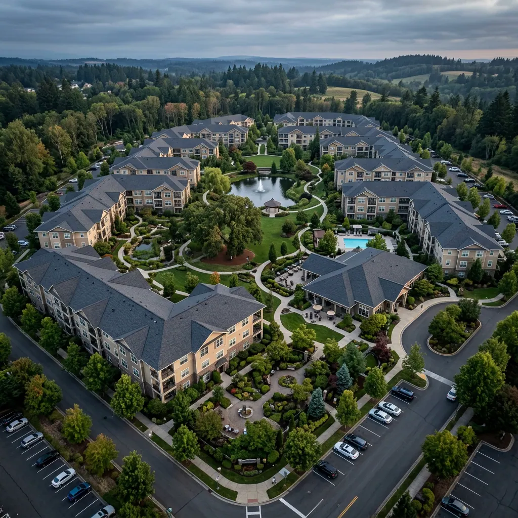Senior living campus from above